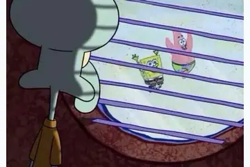Squidward Looking Out the Window blank meme template