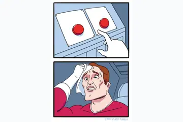 Two Buttons blank meme template